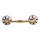 Navy Blue Flora Crackle Ceramic Bridge Handle